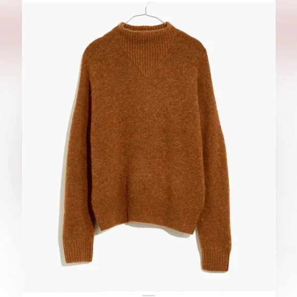 Madewell Dillon Mockneck Pullover Sweater - Heather Cumin - Picture 2 of 7